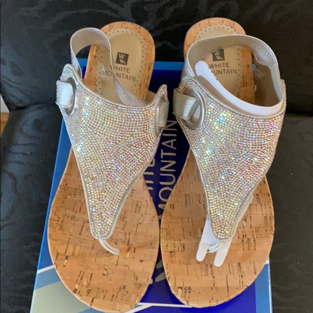 Silver glitter sandals